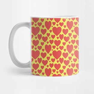 Yellow and Red Hearts Pattern 039#001 Mug